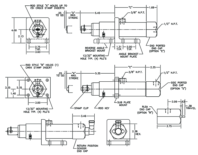 Modle 298 Air Impact Marker Dimensions